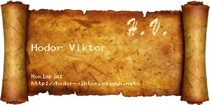 Hodor Viktor névjegykártya