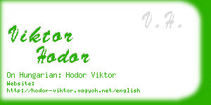 viktor hodor business card
